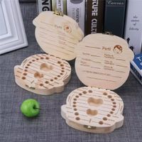 Caja Organizadora De Dientes De Bebé De Madera NIÑA