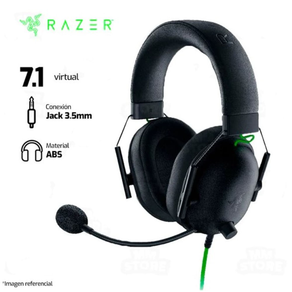 Audífono Razer Blackshark V2 X Sonido 7.1 Conexión 3.5mm cableado
