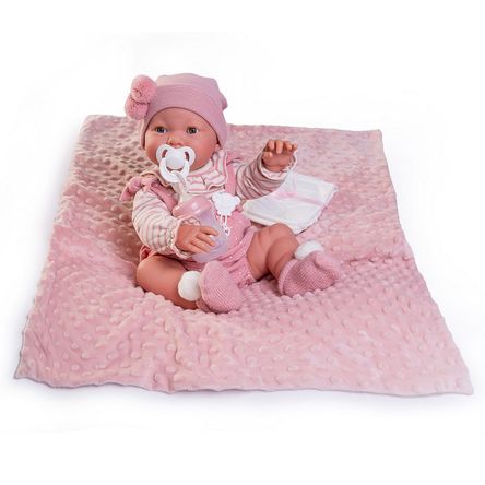 Muñeca Antonio Juan Bebé Recien Nacida Mia Pipi Manta 42 Cm