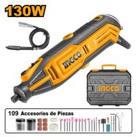 Mini Rectificadora Ingco 130W con Kit 109 Piezas MG13328