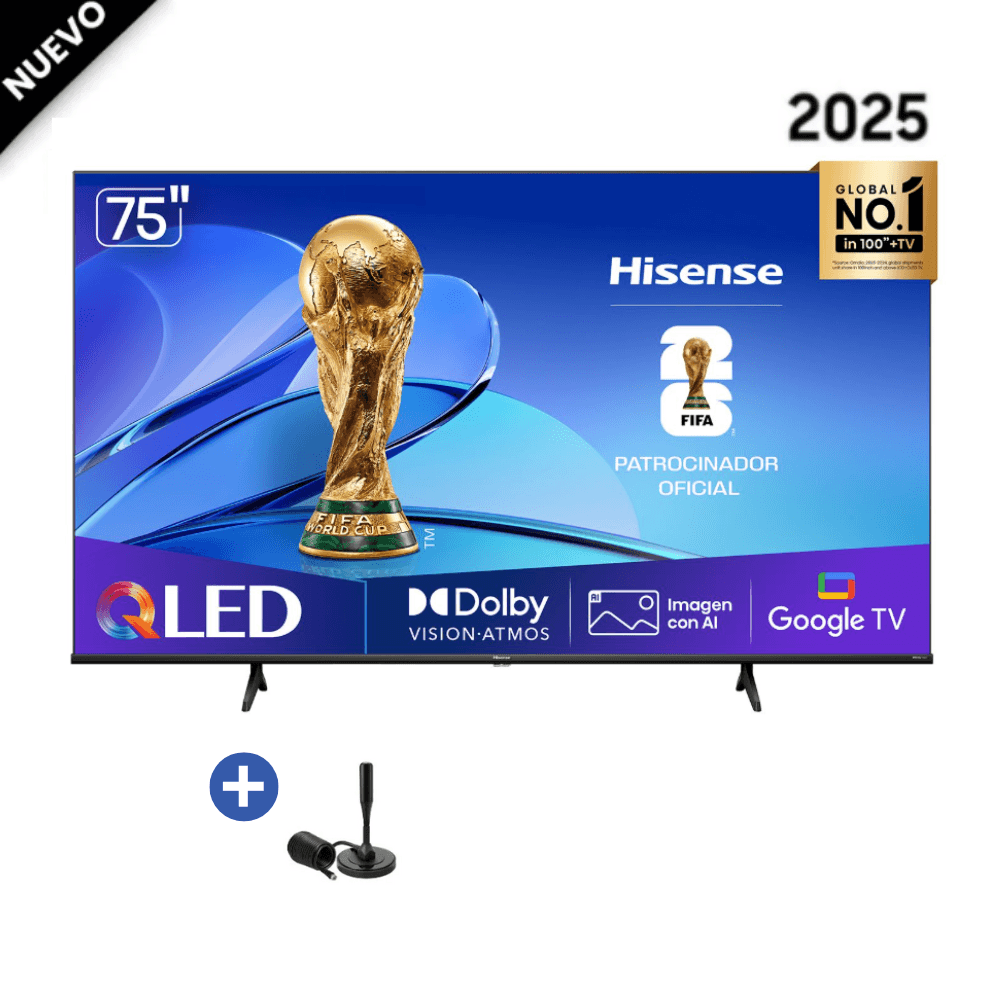 Televisor Hisense 75 Qled 4k 75qd6n Google Tv 2025 Con AntenaDigital
