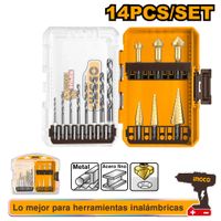 Set de 14 Brocas HSS y Brocas Escalonadas Ingco AKDL61401