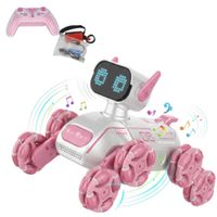 Perro Robot 8 Llantas Juguete  Maniobras Control Remoto para Niñas Rosado