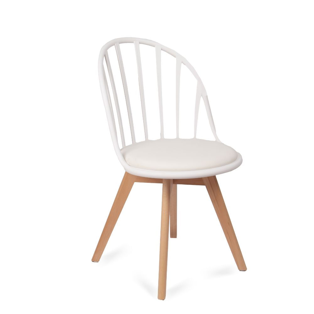 Silla con Respaldar Calado Modelo Málaga Blanca