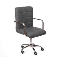 Silla Giratoria Acolchada con Reposabrazos Peni Gris