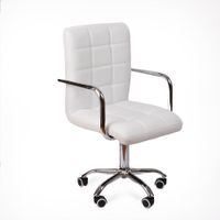 Silla Giratoria Acolchada con Reposabrazos Peni Blanca
