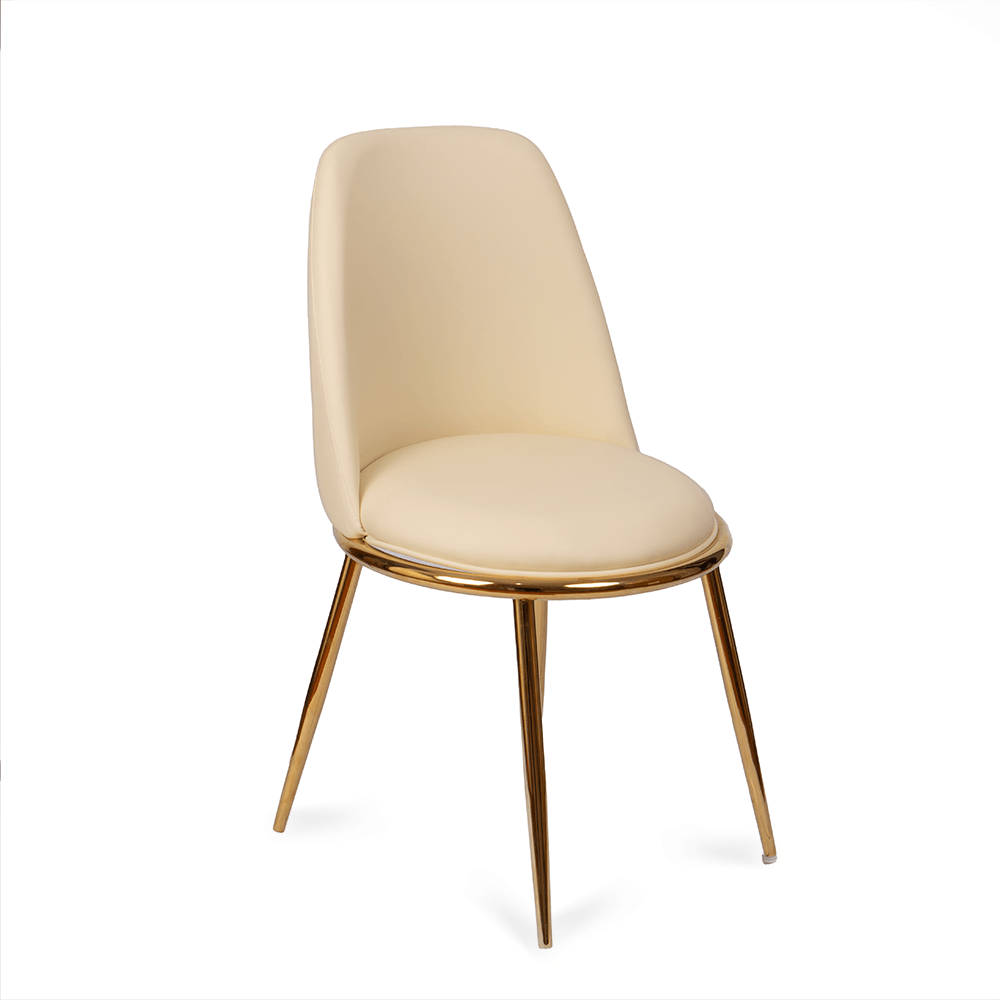 Silla con Asiento Acolchado Modelo Golden Crema
