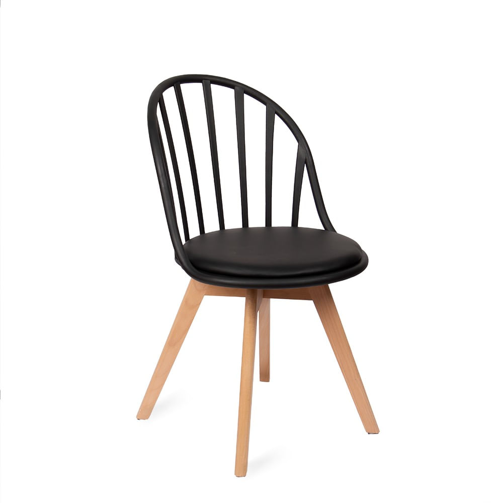 Silla con Respaldar Calado Modelo Málaga Negra