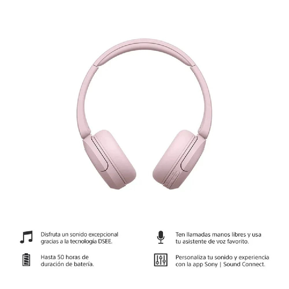 Audifonos Bluetooth On ear Sony WH-CH520 - Rosado