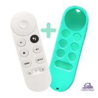 Control Remoto Compatible con Chromecast Google TV 4K HD con Funda Protectora Verde Menta