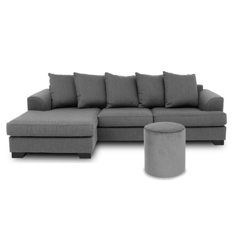 SECCIONAL MAMBU CON PUFF GRIS OSCURO - FALOTIH 3M