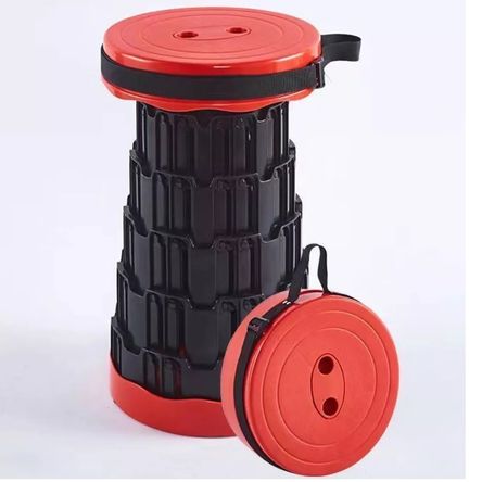 Banco Plegable Silla Portátil Duradero Negro Rojo Banco Plegable Silla Portátil Duradero Negro Rojo