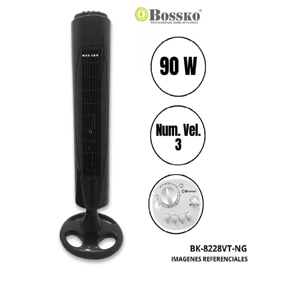 Ventilador Torre BOSSKO 90W CON TEMPORIZADOR