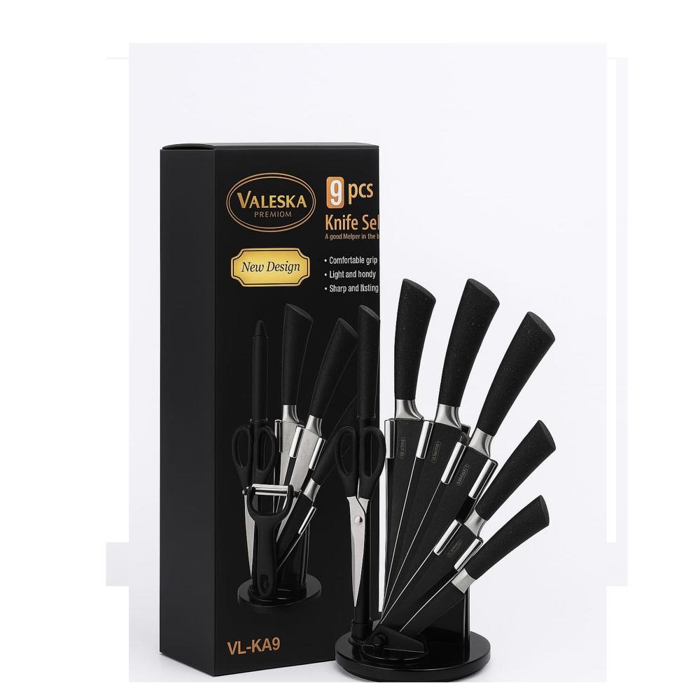 SET DE CUCHILLOS  9 PCS DISEÑO ELGANTE