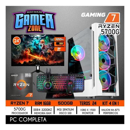 Computadora Completa Ryzen 7 5700G RAM 16GB DISCO 500GB SSD MONITOR 24 Computadora Completa Ryzen 7 5700G RAM 16GB DISCO 500GB SSD MONITOR 24