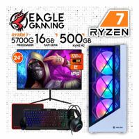 COMPUTADORA PC GAMER RYZEN 7 5700G - 16GB RAM - SSD M2 500GB -  Monitor 24 IPS