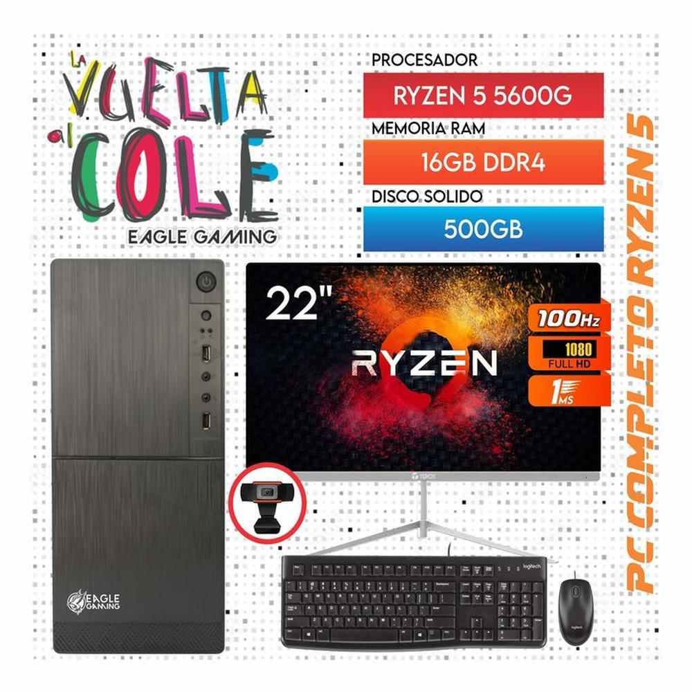 Computadora PC GAMER RYZEN 5 5600G RAM 16GB SSD 500GB Monitor 22 Computadora PC GAMER RYZEN 5 5600G RAM 16GB SSD 500GB Monitor 22