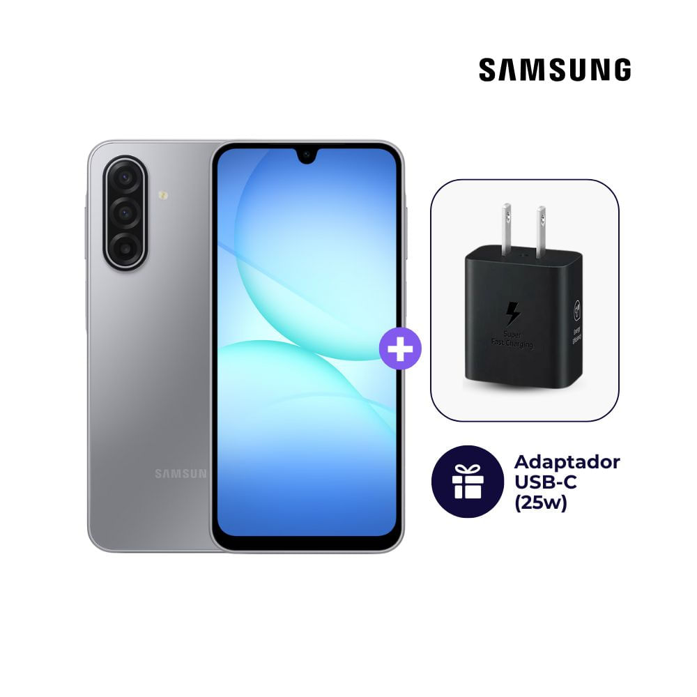 Celular Samsung Galaxy A17 5G 256GB 8GB Gris y Adaptador USB-C Samsung Original 25W