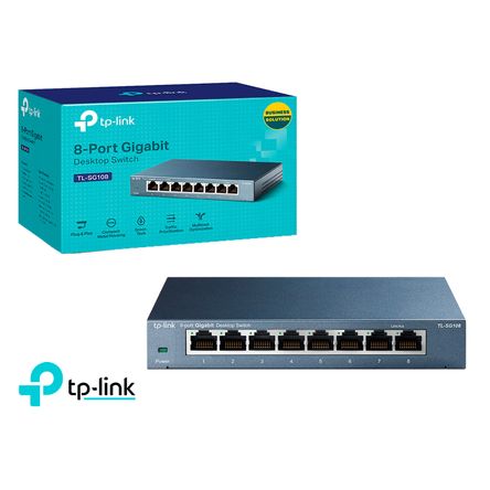 TP Link Switch TL SG108 8 Puertos de 10,100,1000mbps Switch Tp-Link TL-Sg108 8 Puertos De 10-100-1000Mbps