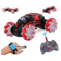 Carro a Control Remoto para Niños Color Rojo Giro 360 Acrobático Efecto Humo y Musical