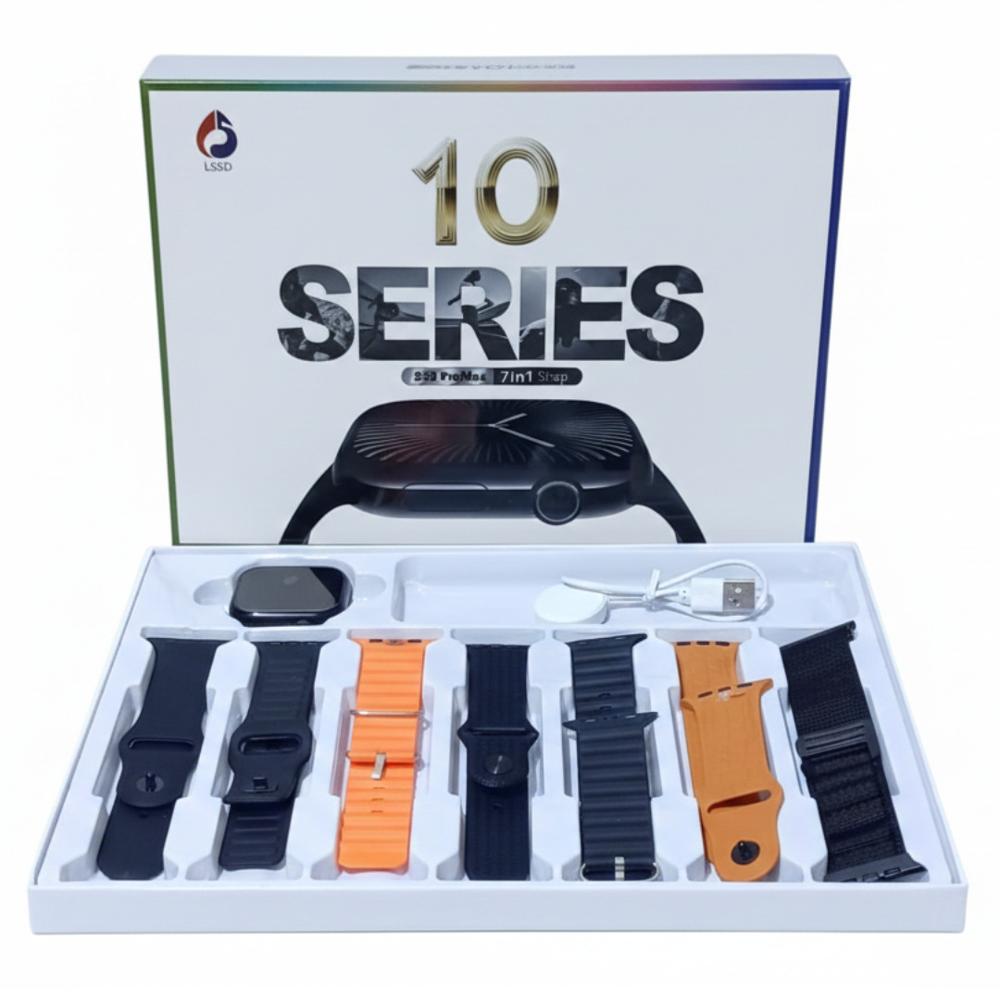 Reloj Inteligente para Hombre SmartWatch s30 7 Correas Intercambiables Negro