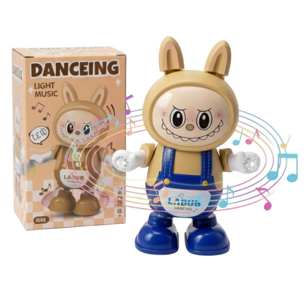 Labubu Robot Musical Have a Seat Juguete Electrónico para Niños Bailarín Luces Marrón