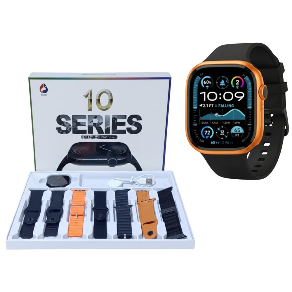 Reloj Inteligente para Hombre SmartWatch s30 7 Correas Intercambiables Naranja