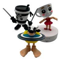 Brainrot Series Pack 3 Figuras - Balerinna Cappuccino La Vaca Saturno Saturnita