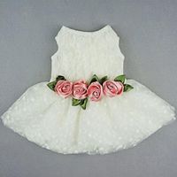 VESTIDO BLANCO DE ENCAJE PARA PERRO Y GATO - XXS