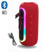 Parlante Bluetooth Inalámbrico Kimiso Portátil Altavoz Rojo Entrada Type C Micro SD y más