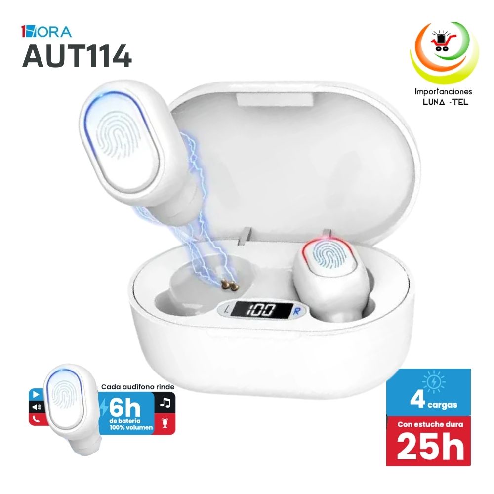 AUDIFONO INALAMBRICO TWS 1HORA AUT114 BLANCO