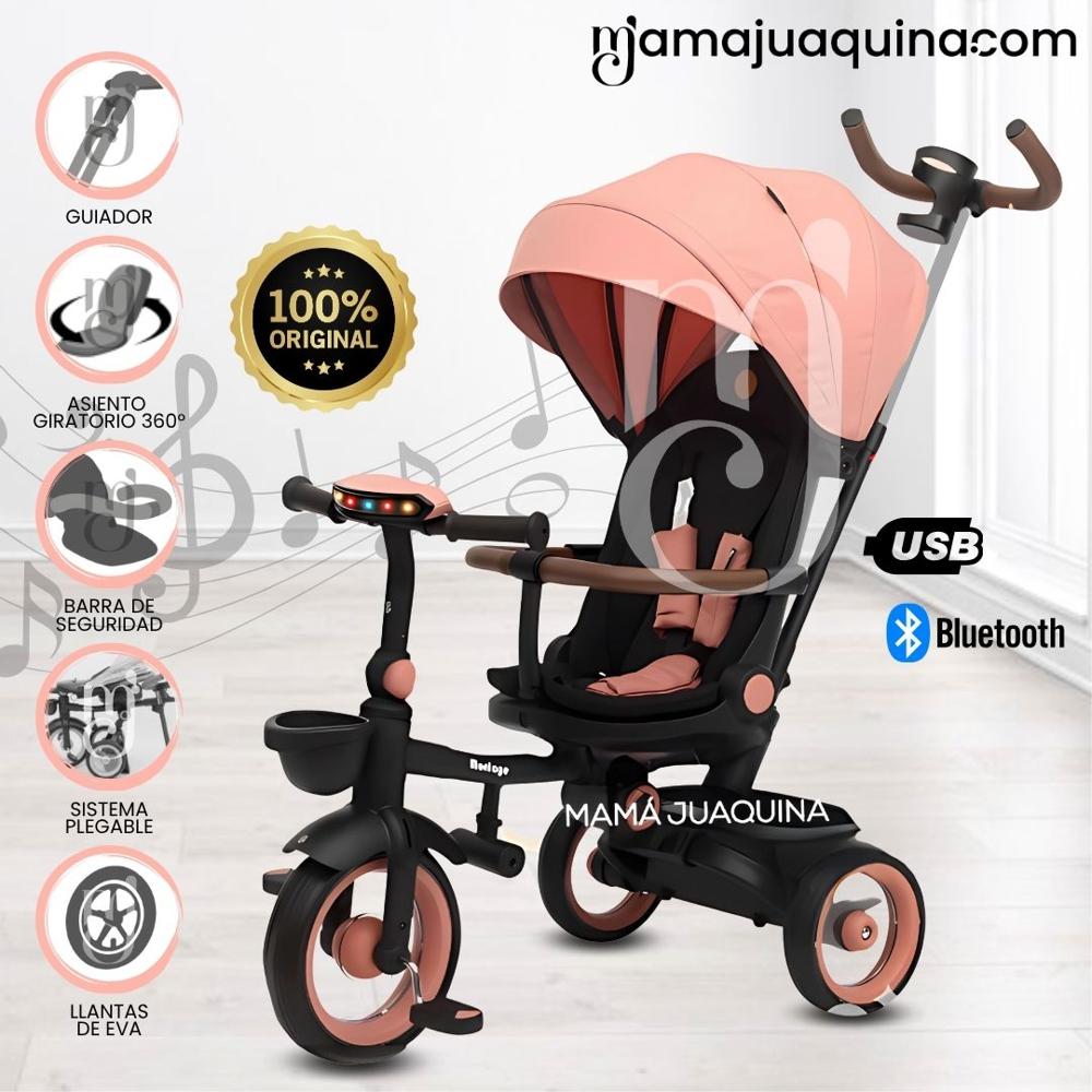 Triciclo Guiador Plegable FOLDING con Bluetooth Pink
