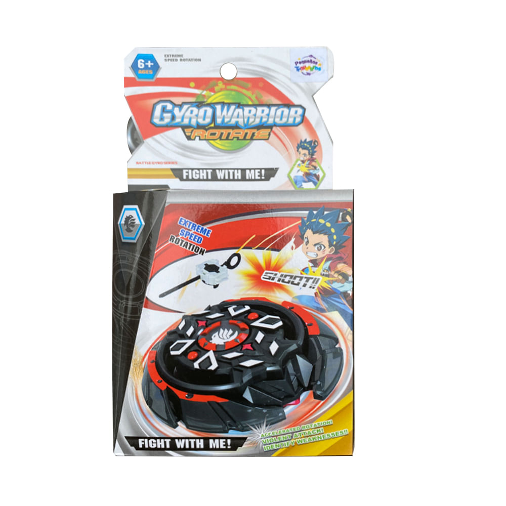 Juguete para Niños Lanzador Gyro Warrior Rotate Negro