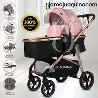 Coche Moisés Travel System MUNICH GOLD de Lujo Pink