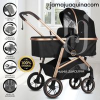 Coche Moisés Travel System MUNICH GOLD de Lujo Black