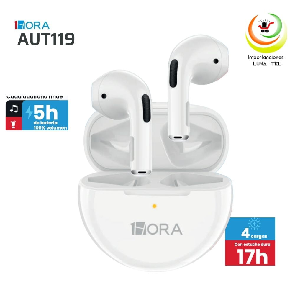 AUDIFONOS BLUETOOTH TWS MODELO AUT119 BLANCO