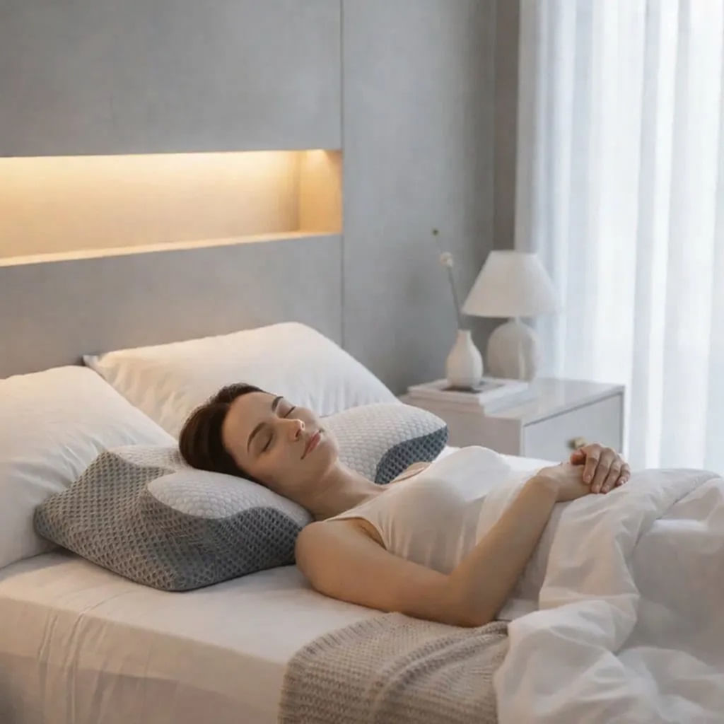 Almohada Ortopedica con Espuma Viscoelastica y Funda Tela Lavable 3D mejora tu sueño