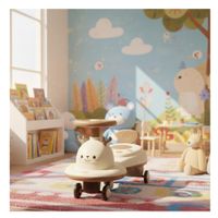CARRITO DE PASEO MONTABLE DISEÑO RENO PARA NIÑOS MARRÓN