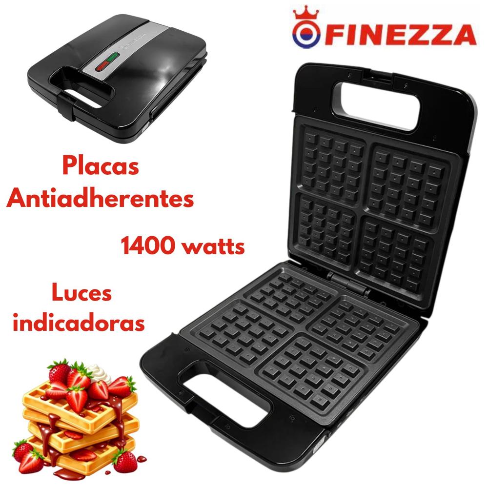 Waflera Finezza FZ- 827WF4 4 piezas Antiadherente Luces indicadoras