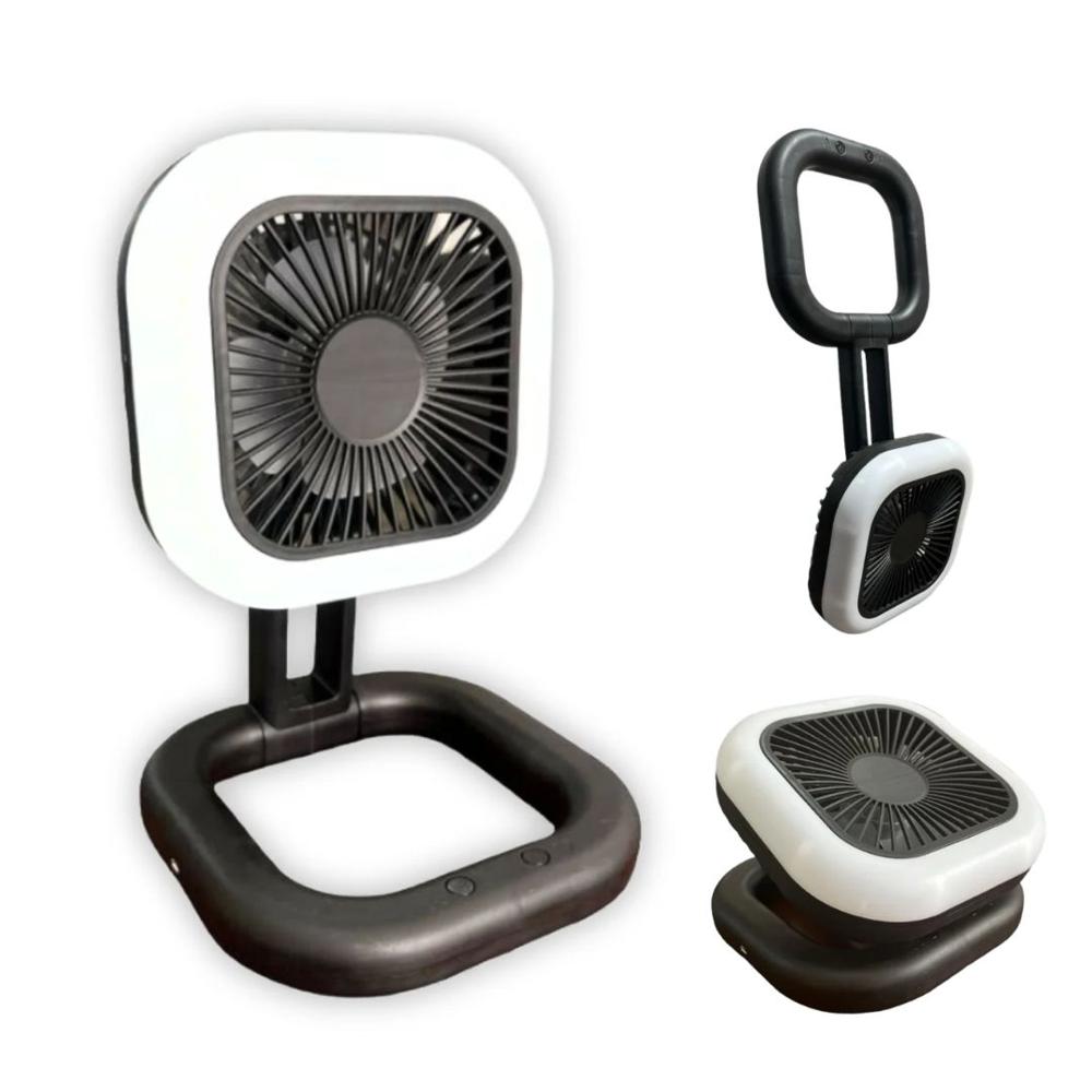 Mini Ventilador Portátil Recargable Plegable Multifuncional con Luz LED