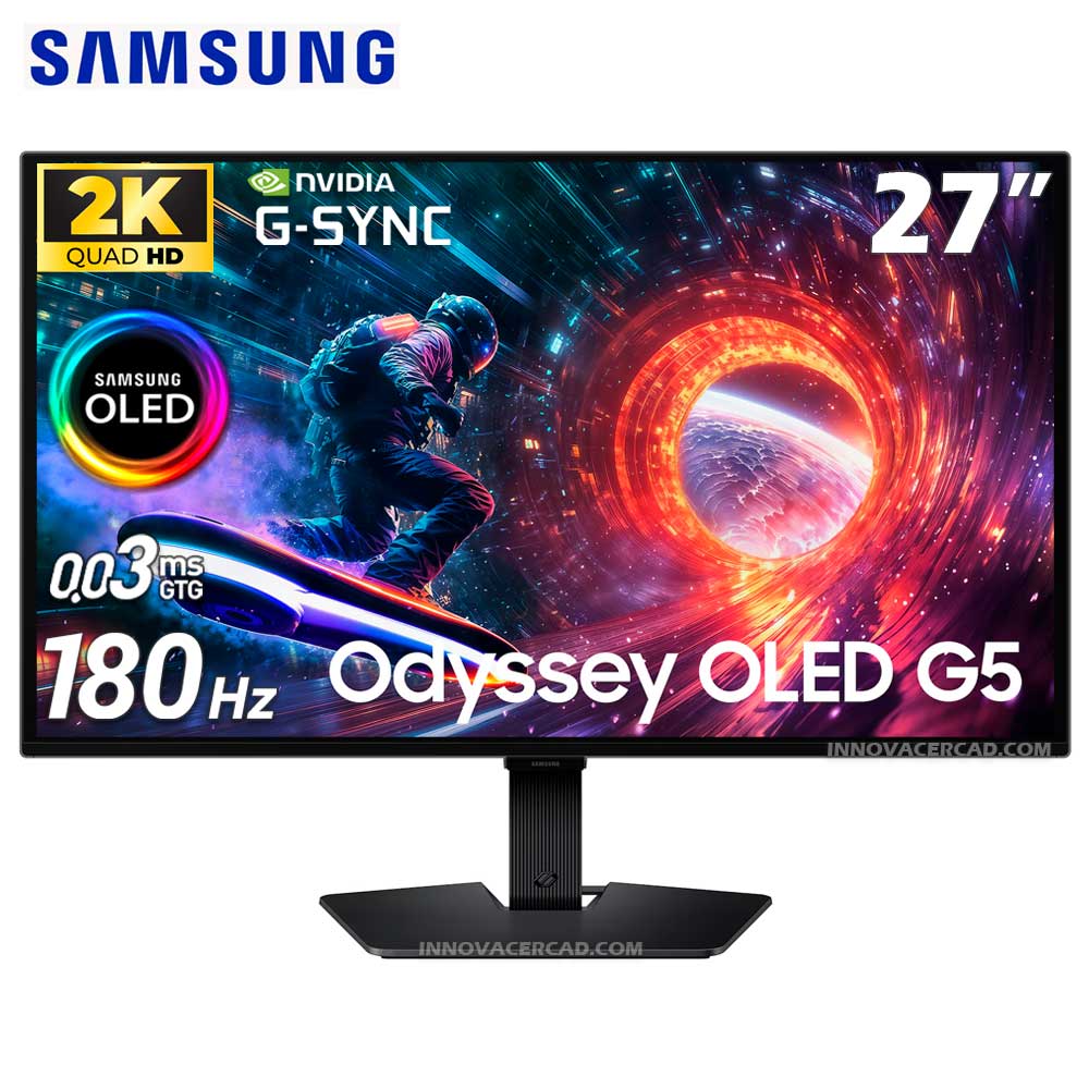 Monitor Samsung LS27FG500SLXPE Odyssey G5 OLED de 27 2K QHD 180Hz 03MS HDR10 G-Sync