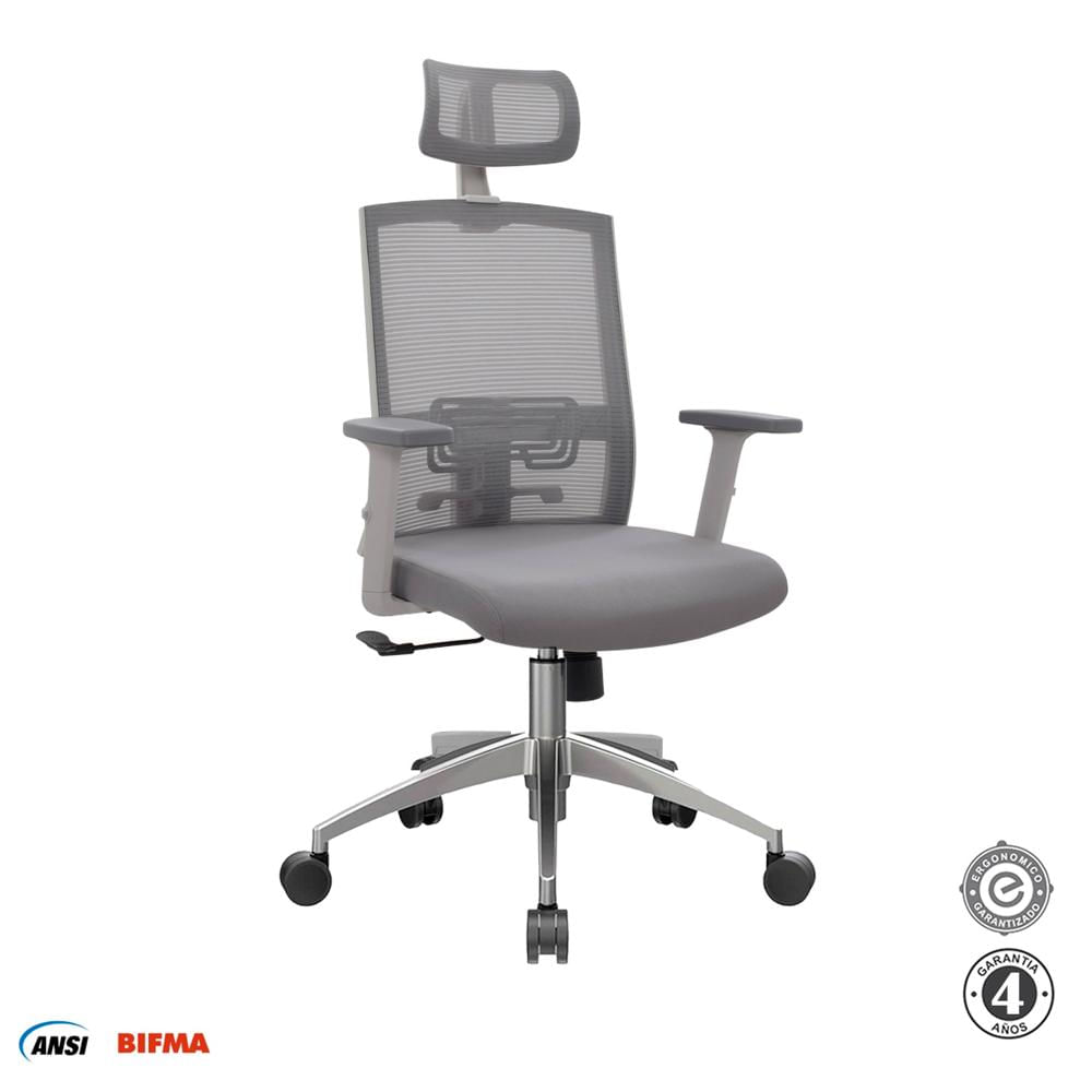 Silla Ergonómica Monk Syncro Presidente Aluminio Gris Althea Confort