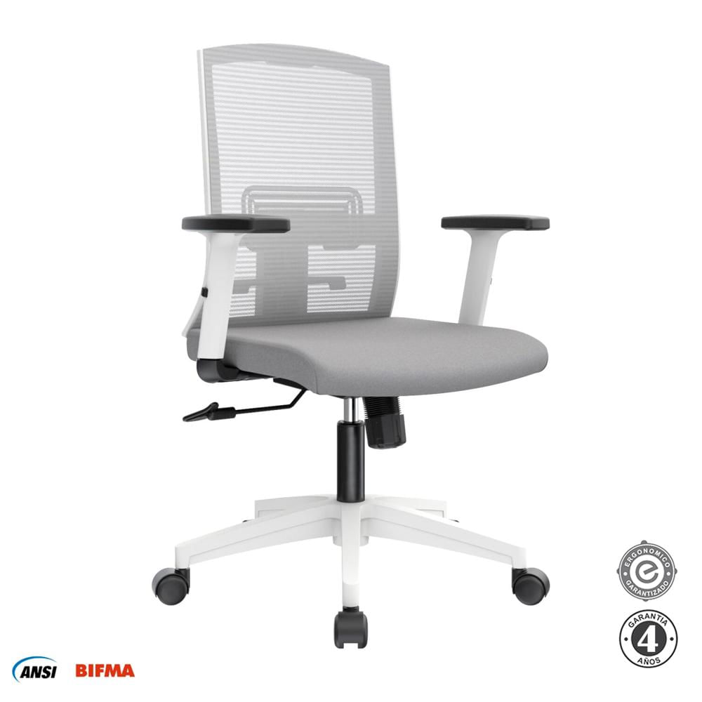 Silla Ergonómica Monk Syncro Gerente Nylon Gris Althea Confort