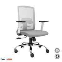 Silla Ergonómica Monk Syncro Gerente Cromado Gris Althea Confort
