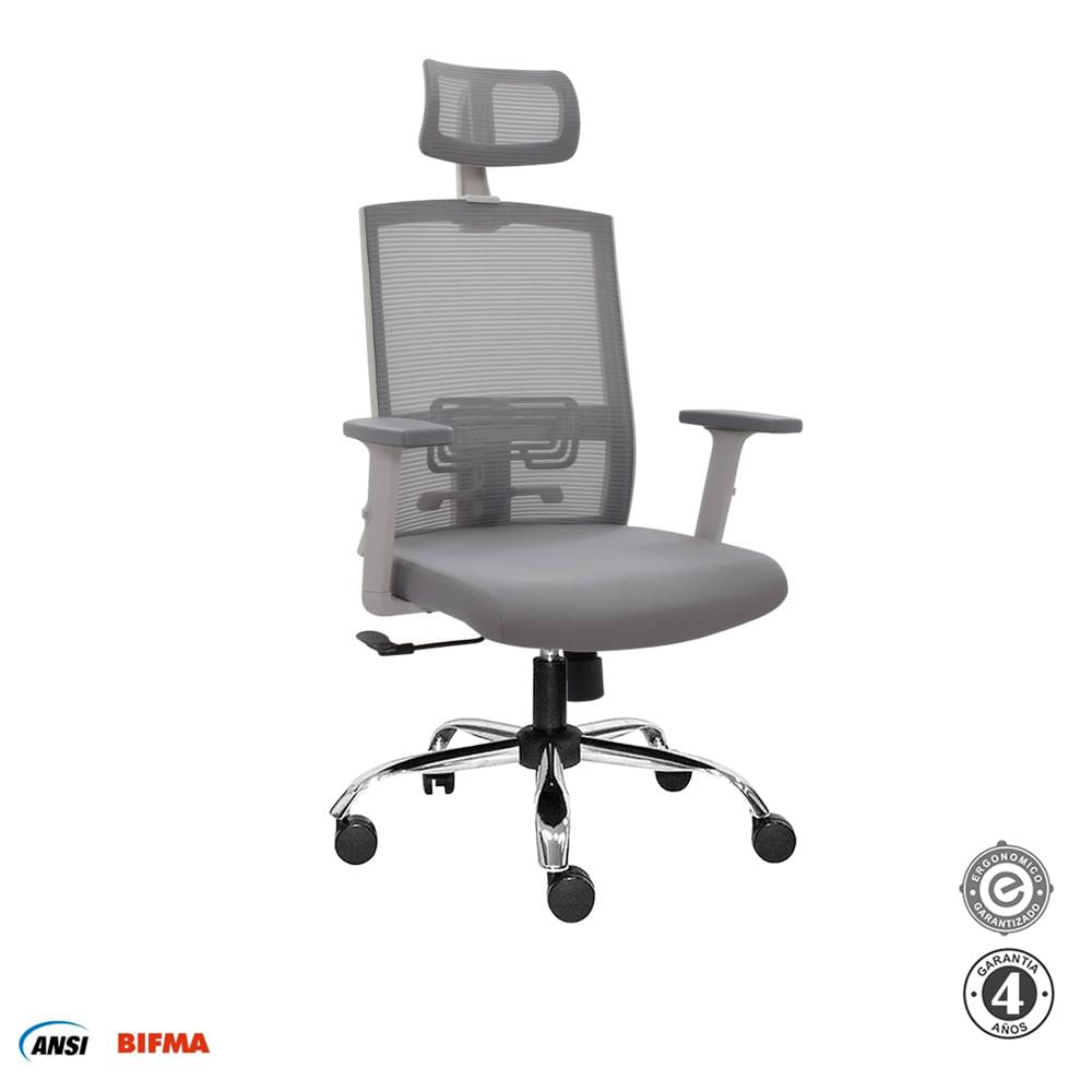 Silla Ergonómica Monk Syncro Presidente Cromado Gris Althea Confort