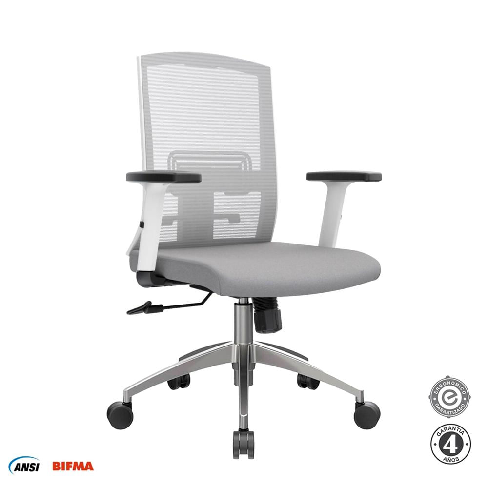 Silla Ergonómica Monk Semireclinable Gerente Aluminio Gris Althea Confort