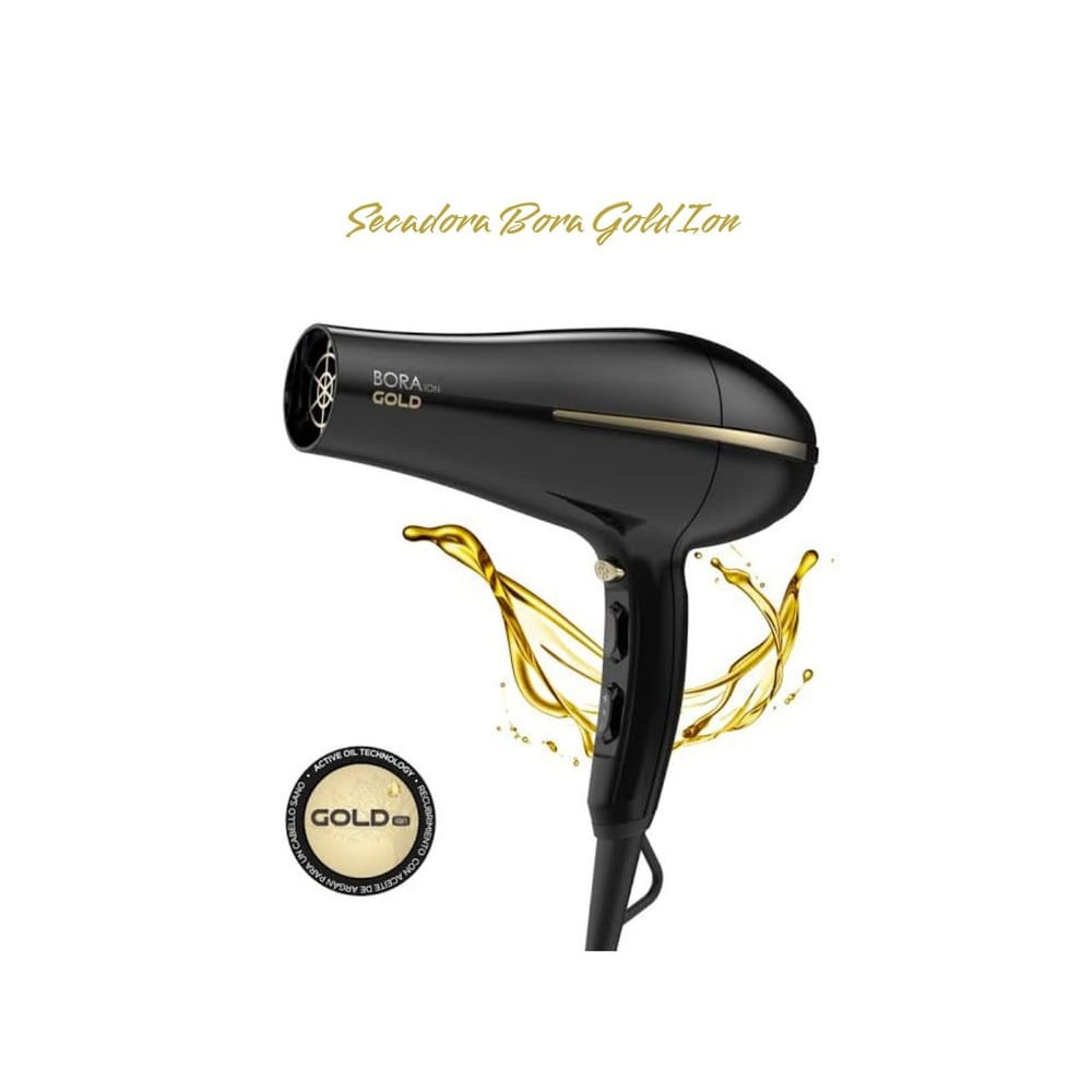 SECADORA DE CABELLO GAMA BORA GOLD ION