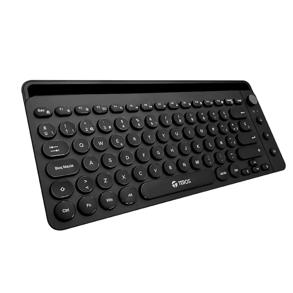 Teclado Inalámbrico Teros Bt 3.0 + 5.2 Recargable 80 Teclas Teclado Negro
