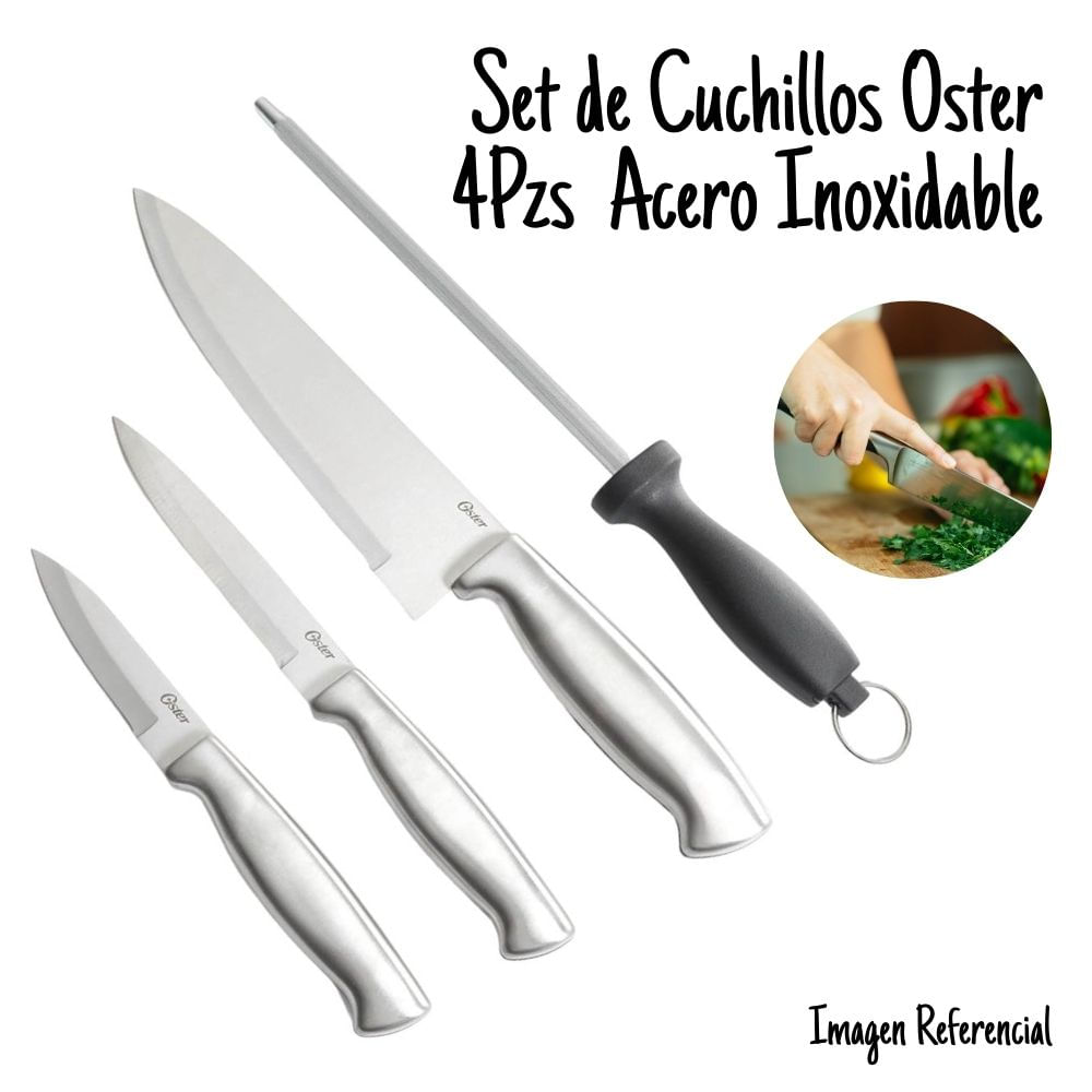 Juego de Cuchillos con Afilador Oster 4pzs