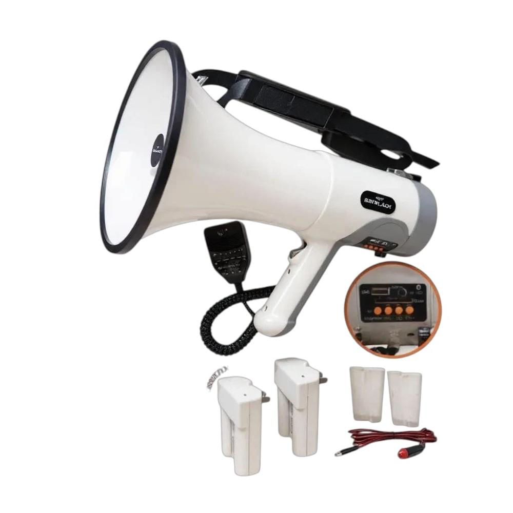 Megáfono Recargable de 250W Batblack BT-MF250 con Sistema de Grabacion y Sirena